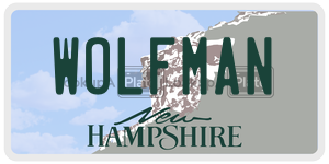 WOLFMAN  license plate in NH