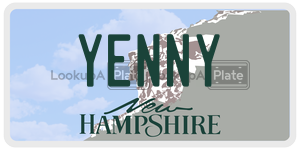YENNY  license plate in NH