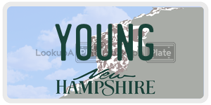 YOUNG  license plate in NH