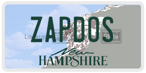 ZAPDOS  license plate in NH