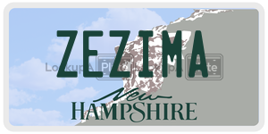 ZEZIMA  license plate in NH
