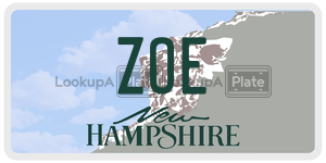 ZOE license plate in New Hampshire