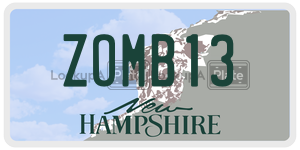 ZOMB13  license plate in NH