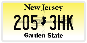 2053HK license plate in New Jersey