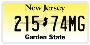 21574MG  license plate in NJ