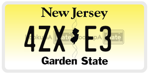 4ZXE3  license plate in NJ