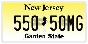 55050MG  license plate in NJ