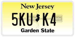 5KUK4  license plate in NJ