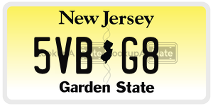 5VBG8 license plate in New Jersey