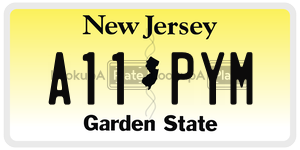 A11PYM license plate in New Jersey