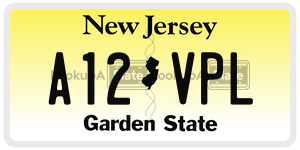 A12VPL license plate in New Jersey