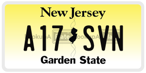 A17SVN license plate in New Jersey