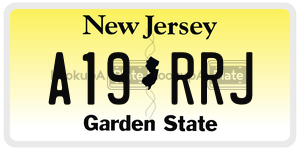 A19RRJ license plate in New Jersey