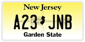 A23JNB  license plate in NJ