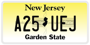 A25UEJ license plate in New Jersey