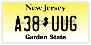A38UUG license plate in New Jersey