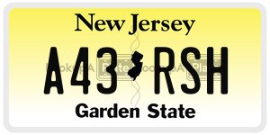 A43RSH  license plate in NJ