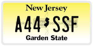 A44SSF license plate in New Jersey