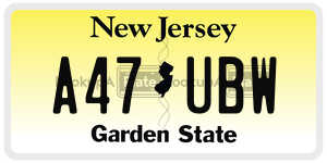 A47UBW  license plate in NJ