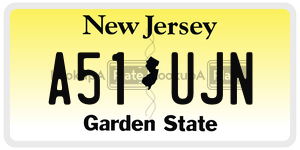 A51UJN license plate in New Jersey