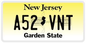 A52VNT license plate in New Jersey