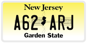 A62ARJ license plate in New Jersey