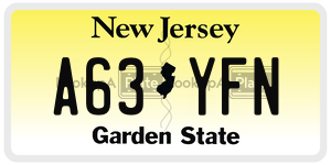 A63YFN  license plate in NJ