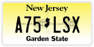 A75LSX license plate in New Jersey
