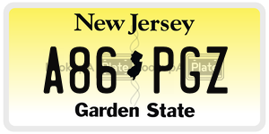 A86PGZ license plate in New Jersey