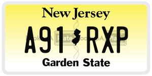 A91RXP license plate in New Jersey