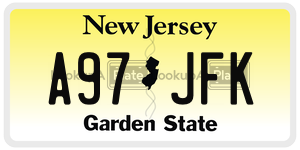 A97JFK license plate in New Jersey