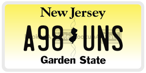 A98UNS license plate in New Jersey