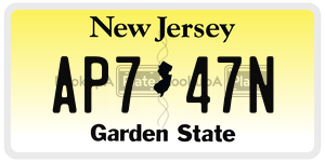 AP747N license plate in New Jersey