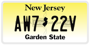 AW722V  license plate in NJ