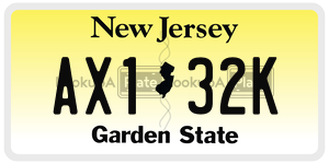 AX132K license plate in New Jersey