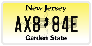 AX884E license plate in New Jersey