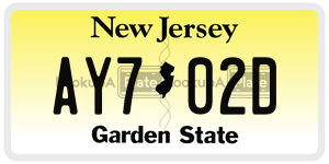 AY702D license plate in New Jersey