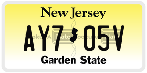 AY705V license plate in New Jersey