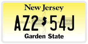 AZ254J license plate in New Jersey