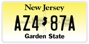 AZ487A  license plate in NJ