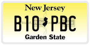 B10PBC  license plate in NJ