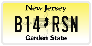 B14RSN license plate in New Jersey