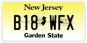 B18WFX  license plate in NJ