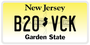 B20VCK license plate in New Jersey