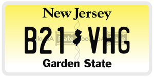B21VHG license plate in New Jersey