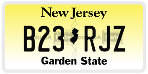 B23RJZ license plate in New Jersey