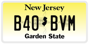 B40BVM license plate in New Jersey