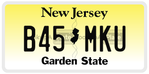 B45MKU license plate in New Jersey