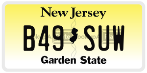 B49SUW license plate in New Jersey