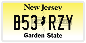 B53RZY  license plate in NJ